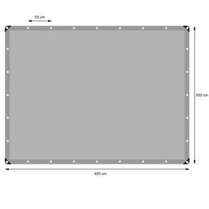 Abdeckplane mit Ösen 3x4 m 180g/m² Grau Grau