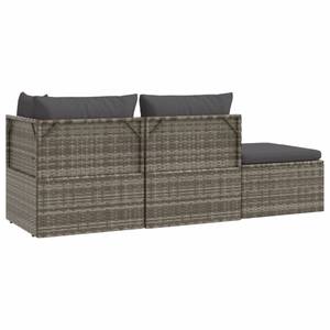 Garten-Lounge-Set 318676 (4-teilig) Grau - Metall - Polyrattan - 57 x 56 x 57 cm