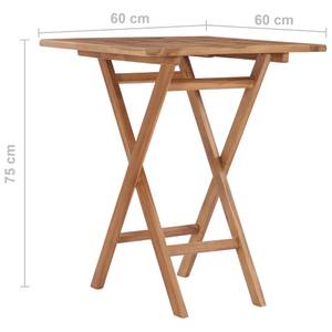 Table de jardin Marron - Bois massif - Bois/Imitation - 60 x 75 x 60 cm