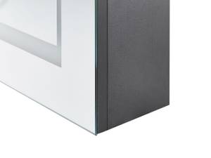 Bad-Spiegelschrank MALASPINA Schwarz - Silber - Holzwerkstoff - 40 x 60 x 12 cm