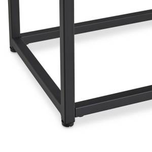 Console noire meuble avec 2 étagères Noir - Marron - Bois manufacturé - Verre - Métal - 110 x 70 x 30 cm