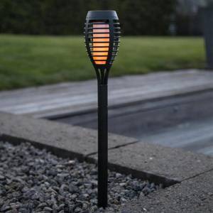 Solar Deko Flame Mini Schwarz - Kunststoff - 7 x 39 x 7 cm