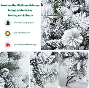 180cm Künstlicher Weihnachtsbaum Weiß - Kunststoff - 80 x 180 x 80 cm