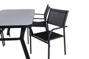 Gartenmöbel-Set Virya (5-teilig) Schwarz - Metall - 90 x 74 x 160 cm