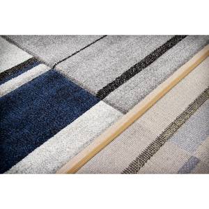 Tapis de salon moderne et design YARI Gris - Bleu clair - 130 x 190 cm