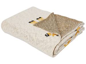 Couverture CHILARI Beige - Noir - Blanc - Jaune - Fibres naturelles - 130 x 1 x 170 cm