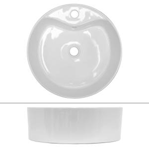 Waschbecken Rundform Ø460x155mm Weiß Weiß - Keramik - 46 x 16 x 46 cm