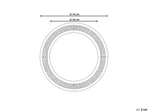 Miroir ERBRAY Argenté - Bois manufacturé - 70 x 70 x 2 cm