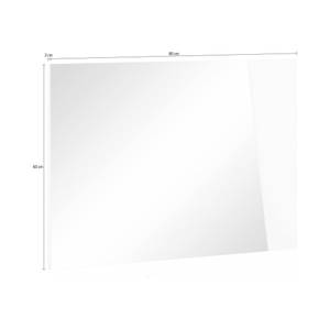 Miroir Alessio blanc brillant Blanc - Bois manufacturé - 80 x 60 x 2 cm