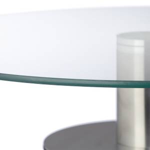 Tortenplatte drehbar mit Standfuß Silber - Glas - Metall - 30 x 8 x 30 cm