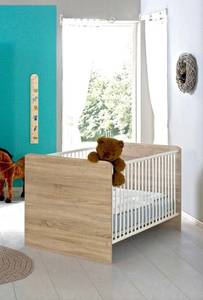 Babyzimmer Elisa 5 mit Matratze Braun - Holzwerkstoff