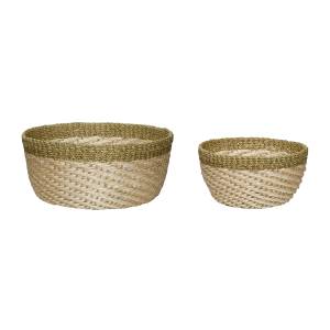 Körbe Palm(2er Set) Beige - Naturfaser - 26 x 13 x 26 cm