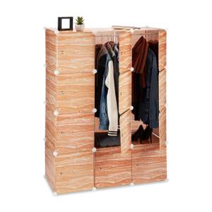 Système d’armoire à vêtements Marron - Argenté - Blanc - Métal - Matière plastique - 110 x 145 x 47 cm