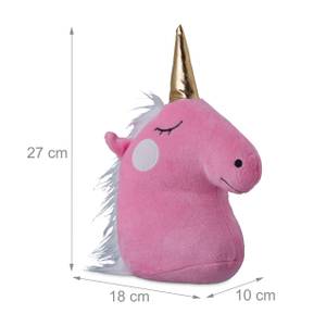 Einhorn Türstopper in Pink Gold - Pink - Weiß - Naturfaser - Kunststoff - Textil - 18 x 27 x 10 cm