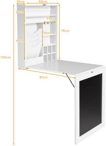 Wandtisch klappbar Weiß - Holzwerkstoff - 60 x 76 x 60 cm
