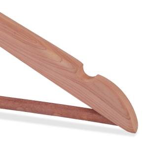 Cintre en bois de cèdre 6x Marron - Argenté - Bois manufacturé - Métal - 44 x 23 x 2 cm