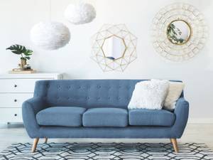 3-Sitzer Sofa MOTALA Blau - Eiche Hell