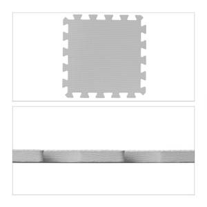 36-teilige Puzzlematte mit Rand Grau - Weiß