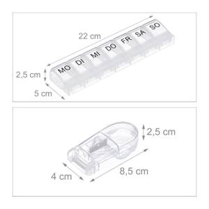 10x Medikamentenbox transparent Deutsch Kunststoff - 22 x 3 x 5 cm