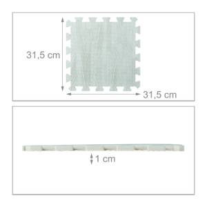 18 x Bodenschutzmatte Holzoptik weiß Weiß - Kunststoff - 32 x 1 x 32 cm