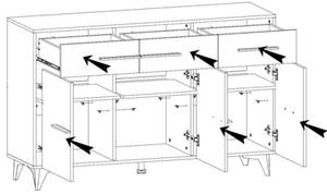 Sideboard FRIDA Braun - Holzwerkstoff - 135 x 86 x 40 cm