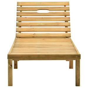 Chaise longue avec table Marron - Bois massif - Bois/Imitation - 70 x 77 x 200 cm