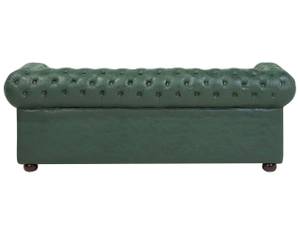 Chesterfield Sofa CHESTERFIELD Grün - Eiche Dunkel - 195 x 70 x 76 cm - Kunstleder