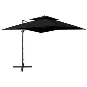 Parasol en porte-à-faux 3006336 Noir - Métal - Textile - 250 x 254 x 250 cm