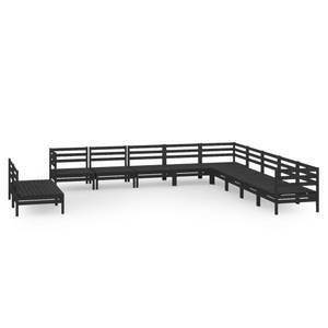 Garten-Lounge-Set Schwarz - Massivholz - Holzart/Dekor - 64 x 63 x 64 cm