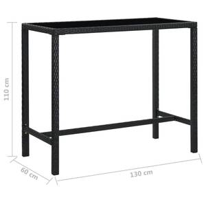 Garten-Bar-Set (7-teilig) 3012236-3 Schwarz - 60 x 130 cm - Anzahl Teile im Set: 7