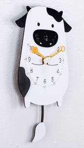 Horloge murale design THE MILKY. Noir - Blanc - Bois manufacturé - 30 x 50 x 1 cm