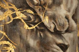 Acrylbild handgemalt Hoheitsvolle Liebe Gold - Massivholz - Textil - 75 x 100 x 4 cm