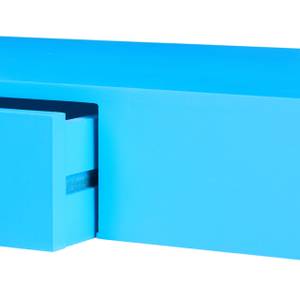 Wandregal mit Schublade Blau - Holzwerkstoff - 80 x 8 x 25 cm