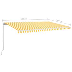 Auvent rétractable 3006540-2 Blanc - Jaune - 300 x 1 x 500 cm