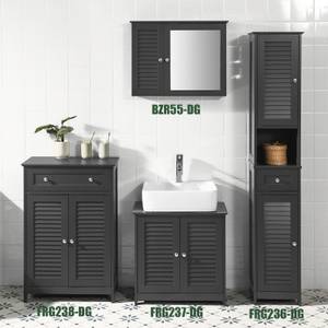 Armoire Haut avec Miroir BZR55-DG Gris