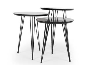 Table gigogne DARIULA Métal - Imitation marbre noir / Noir