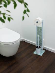 Toilettenpapierständer, 3in1, WENKO Weiß - Metall - 18 x 70 x 23 cm