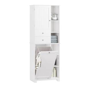 Colonne de salle de bain BZR104-W Blanc - Bois manufacturé - 60 x 171 x 37 cm