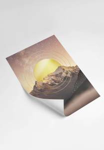 Mond Sonne Gold Poster Set Papier - 70 x 50 x 70 cm