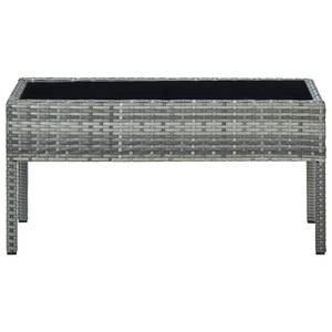 Gartentisch Grau - Metall - Polyrattan - 75 x 37 x 75 cm