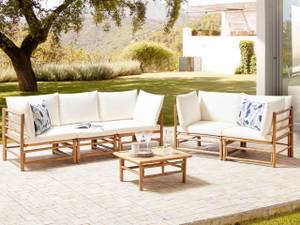 Set de jardin CERRETO Blanc crème - Chêne clair - Blanc - 67 x 187 cm - 1 set