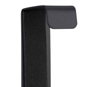 4xPorte serviettes de porte noir Noir - Métal - Matière plastique - 37 x 9 x 9 cm