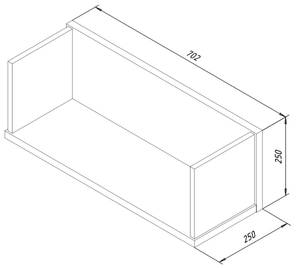 Holz Wandregal Wandboard Hängeregal Lona Weiß - Holzwerkstoff - 70 x 25 x 25 cm