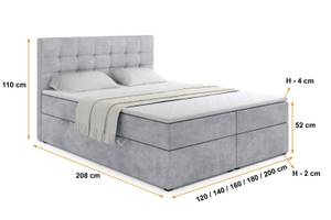 Boxspringbett mit Topper-BERO Braun - Holzwerkstoff - 180 x 110 x 208 cm