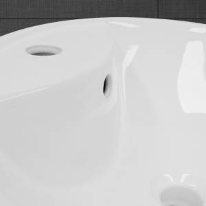 Vasque ronde 455x455x185mm, blanc Blanc - Céramique - Métal - 46 x 19 x 46 cm
