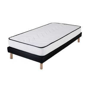 Matelas+sommier Confort 90x190 Noir - Textile - 90 x 31 x 190 cm