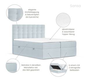 Boxspringbett Sansa Hellblau - Breite: 180 cm