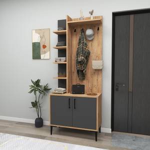 Flurgarderobe Lefteris Braun - Grau - Holzwerkstoff - 75 x 183 x 33 cm