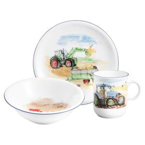 Kindergeschirr Set Traktor 3-teilig Ton - Porzellan - 22 x 21 x 22 cm