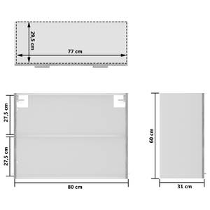 Hängeglasschrank 3016496-12 Grau - Steingrau - Weiß - Breite: 80 cm